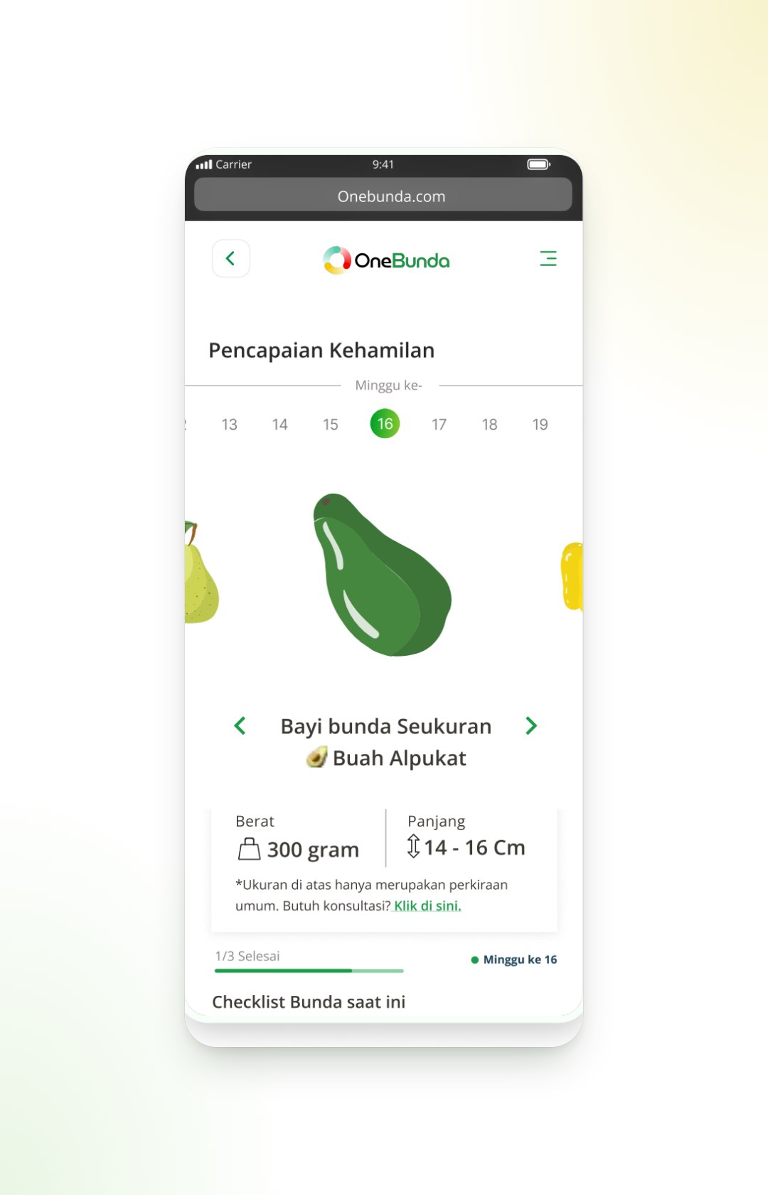 E-Health PWA — Pregnancy milestones
